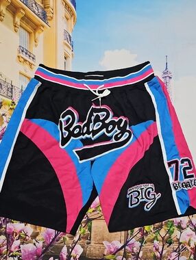 Bad Boy Basketball Shorts Biggie Smalls Notorious B.I.G XL New
